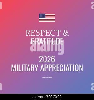 Respect And Gratitude 2026 Military Appreciation Stock Vector