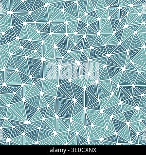Mosaic background. Multiple repeated inner triangles. Compact triangles size. Multiple colors style. Seamless pattern. Amazing vector tiles. Stock Vector