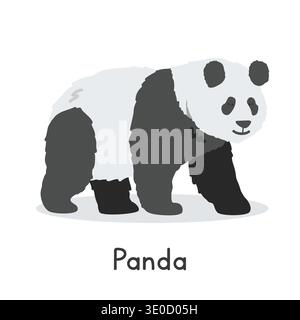 Giant panda vector illustration, cartoon clipart character, animal in flat style. Wild animals, wild creatures, wildlife concept. Panda bear vector Stock Vector