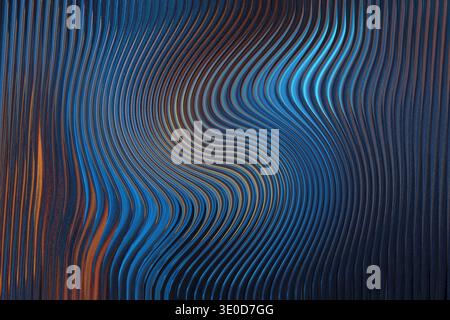 Abstract background with flowing lines of blue orange and white creating a dynamic and fluid pattern Stock Photo