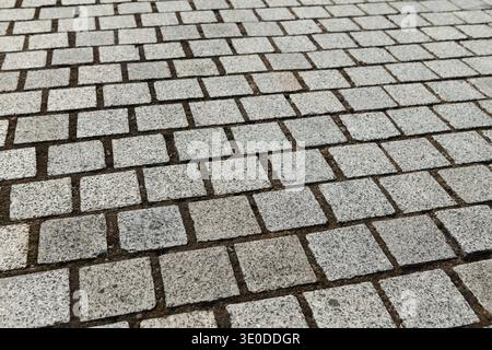 Gray cobbles textured background Stock Photo