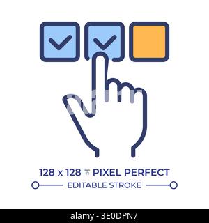 Multiple choice pixel perfect line color icon Stock Vector