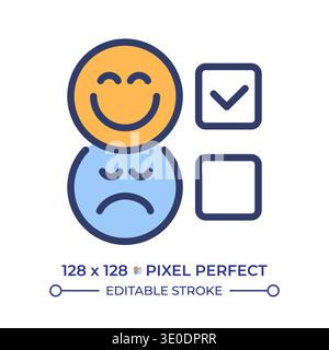 Rating scale pixel perfect line color icon Stock Vector