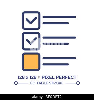 Checklist pixel perfect line color icon Stock Vector