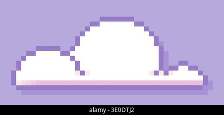 Pixel game art white cloud. Stock Vector