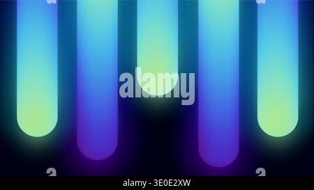 Abstract tech background neon line blue design technology pattern business. This vector gradient features green graphic shapes and modern AI data Stock Vector