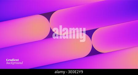 Abstract tech background neon line magenta purple design technology pattern. This gradient vector banner features digital shapes and modern AI data Stock Vector