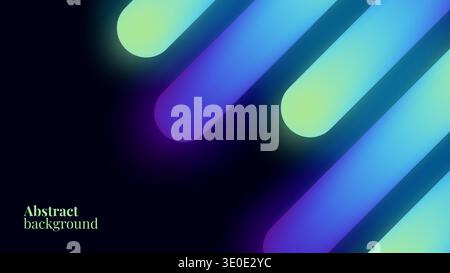 Abstract tech background with neon blue lines and geometric patterns. Modern digital design for business presentations, banners, and futuristic Stock Vector