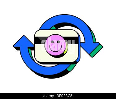 Recurring payment successful sync UI overlay alert illustration Stock Vector