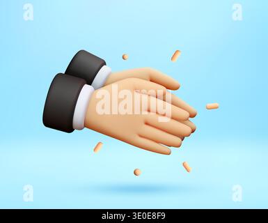 3d illustration of businessman clapping hands Stock Vector
