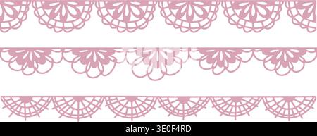 Classic lace frames collection with whimsical elegance for wedding invitations, bachelorette branding and soft decorative use. Stock Vector