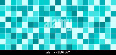 Green ceramic square pattern with water inspired shine. Suitable for summer swim design, bathroom wall, backsplash or abstract illustration. Stock Vector