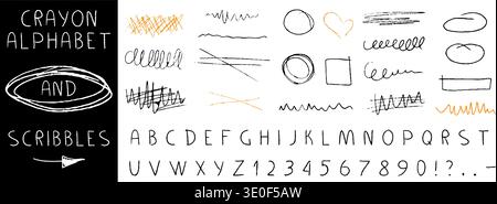 Expressive sketchy lines, squiggles and brush strokes in colorful palette. Perfect for children activity themes, highlight effects and simple doodle o Stock Vector