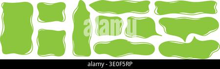 Cloud-like doodle shapes with drawn, irregular edges. Ideal as text frames, banners or organic background forms with a playful hand made feel. Stock Vector