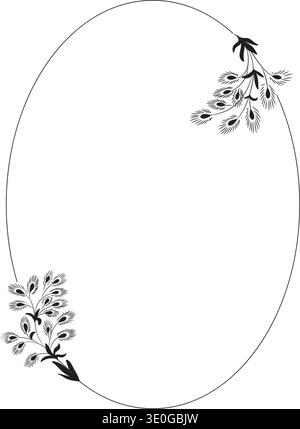 Elegant Vector frame with flower floral elements. Frame with botanical decorative elements. Stock Vector
