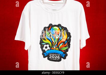ZHONGSHAN China-March 8 2026: T shirt with the 2026 FIFA World Cup