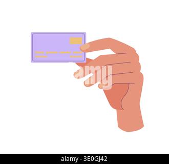 Hand holding credit card. Transaction, financial operations, payment concept Stock Vector