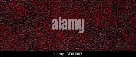 Dark red leather texture background with embossed grain pattern. Macro wine surface structure fabric backdrop. Stock Photo