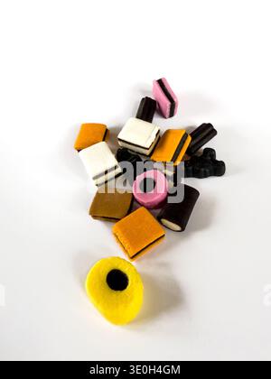 Liquorice Allsorts sweets - traditional British sweets , chewy textures and bold tastes Stock Photo