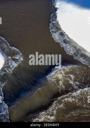 A rapid in winter Stock Photo