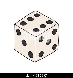 Vector hand drawn sketch doodle colored dice isolated on white background Stock Vector