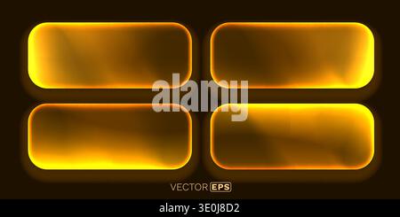 Modern glowing orange gradient shapes on dark background. A futuristic abstract design element. Vector illustration Stock Vector
