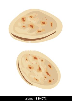 Pita. Flat vector clipart, illustration with isolated background. Stock Vector