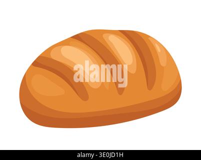 Rye bread. Flat vector clipart, illustration with isolated background. Stock Vector
