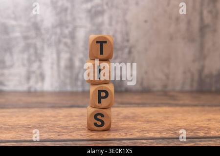 tips word write on blackboard Stock Photo