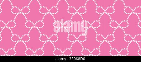 Cute Pink Cherry Bow Valentine Seamless Pattern Girly Retro Wallpaper Stock Vector