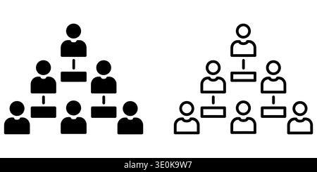 Hierarchical and flat organizational structures compared Vector Stock Vector
