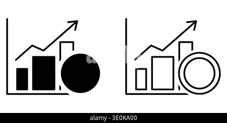 A set of two graphs showing increasing trends with various shapes Vector Stock Vector