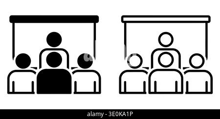 Audience listening to presentations in two different styles Vector Stock Vector