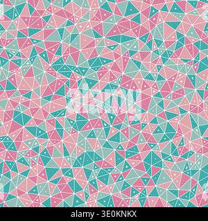 Pattern of triangle shapes. Small triangle sizes. Multiple repeated inner triangles. Multiple colors style. Repeatable pattern. Amazing vector tiles. Stock Vector
