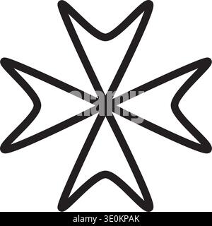 Maltese Cross Vector Icons  Heraldic Symbol Design for Emblems, Badges and Decorative Graphics Stock Vector