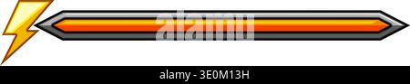 Gaming energy power bar showing progress level Stock Vector