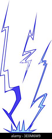 Lightning bolts striking down with electricity power Stock Vector