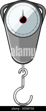 Handheld luggage scale for weighing travel baggage Stock Vector