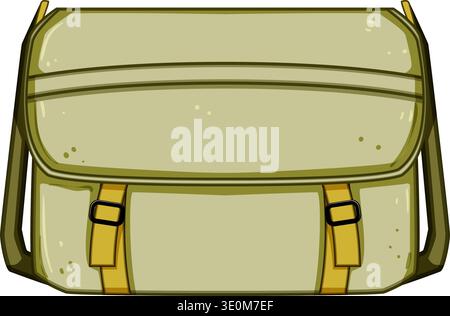 Canvas messenger bag representing travel adventure and education Stock Vector