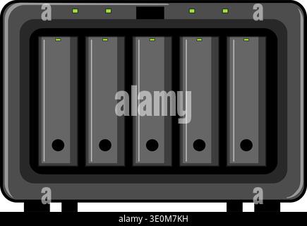 Network attached storage server data backup system Stock Vector