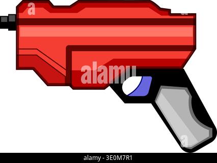 Red toy blaster for children playing fun games Stock Vector