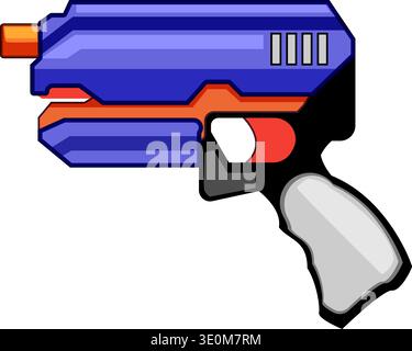 Colorful foam dart blaster toy for children playing Stock Vector