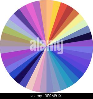 Colorful radial spectrum dividing circular shape design Stock Vector