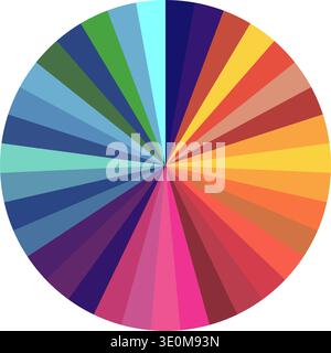 Colorful radial burst spectrum creating vibrant color wheel Stock Vector
