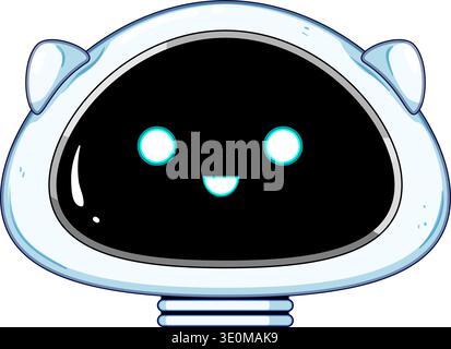 Cute friendly robot head representing artificial intelligence Stock Vector