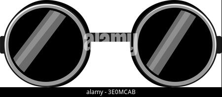Round welding glasses protecting eyes in industrial work Stock Vector