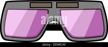 Welding glasses protecting eyes during industrial work Stock Vector