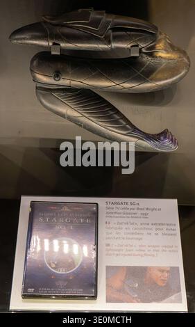 Lyon, France - 7 Jan 24: Close-up of a Zat'nik'tel prop weapon from Stargate SG-1 exhibited at Musee Cinema et Miniature in Lyon, France. Stock Photo