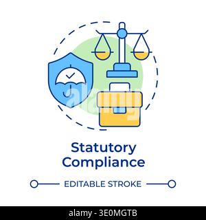 Statutory compliance multi color concept icon Stock Vector
