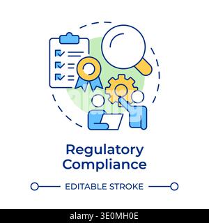 Regulatory compliance multi color concept icon Stock Vector